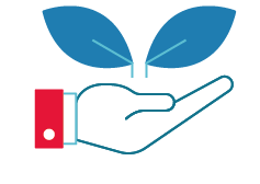 Graphic icon depicting environmental friendliness