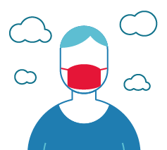 Graphic icon showing air pollution