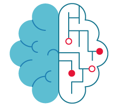 Graphic icon shown AI